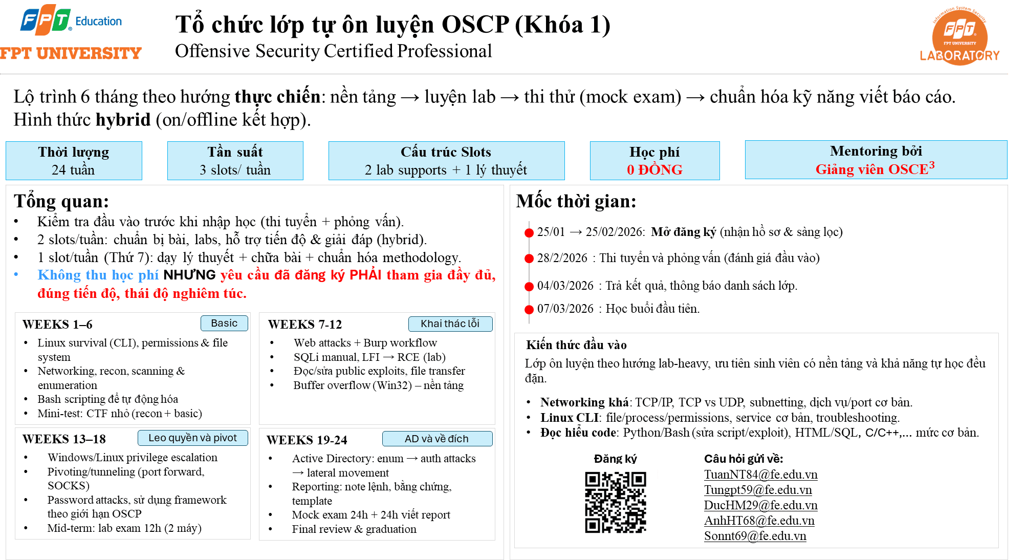 Khai giảng lớp luyện thi OSCP - K1 (3/2026)