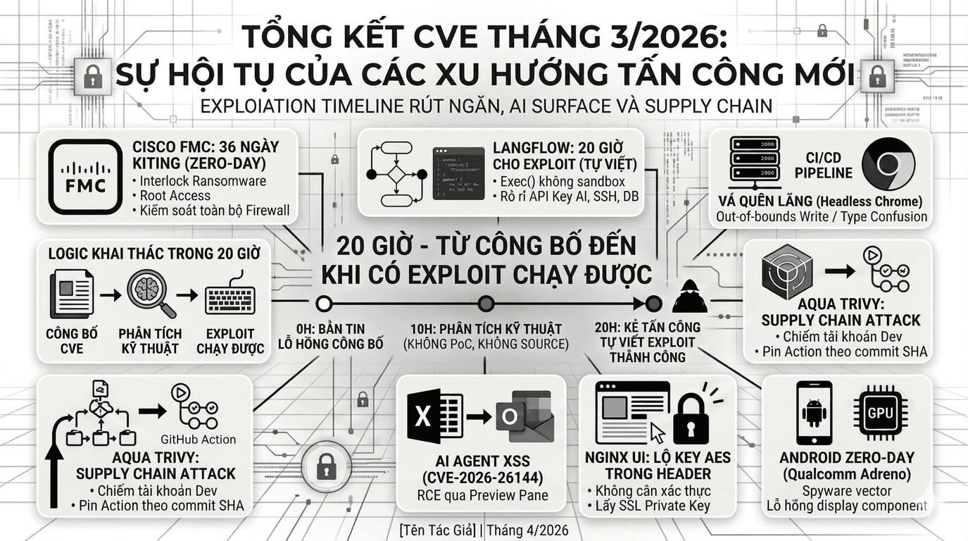 CVE Tháng 3/2026: Thời Đại Exploit Được Viết Trong Vài Giờ
