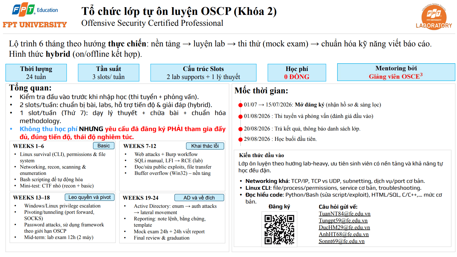 Khai giảng lớp luyện thi OSCP - K2 (8/2026)